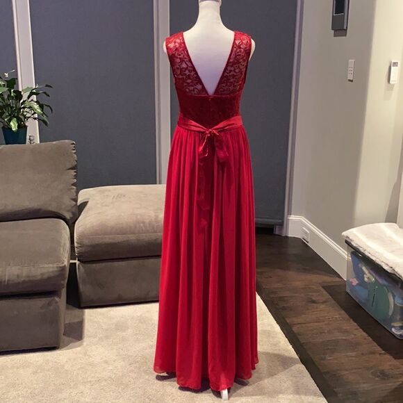 Women’s Red Chiffon Dress Small NWOT - Picture 4 of 9